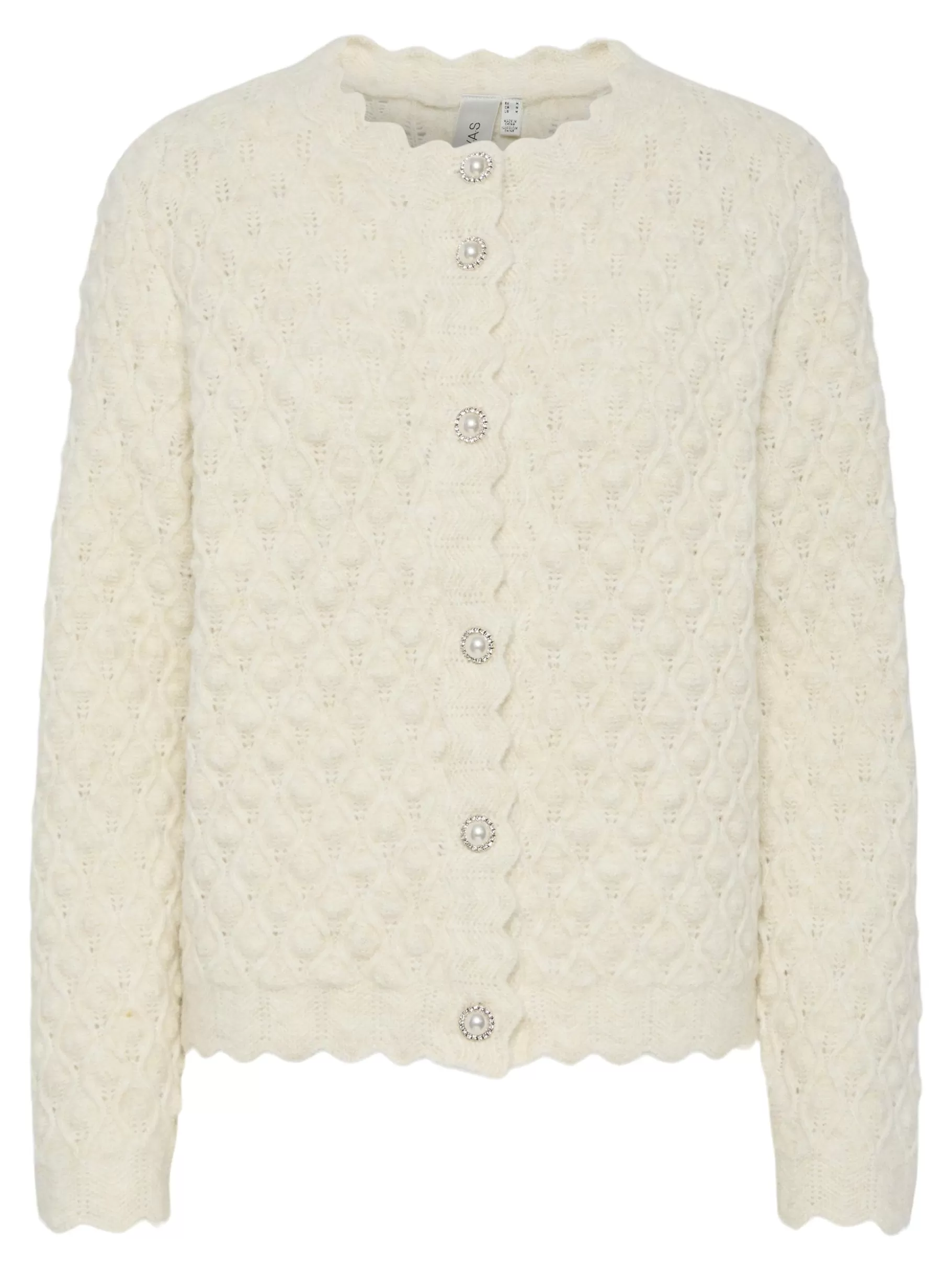 Discount YAS BUBBLE STRIKKET CARDIGAN Birch