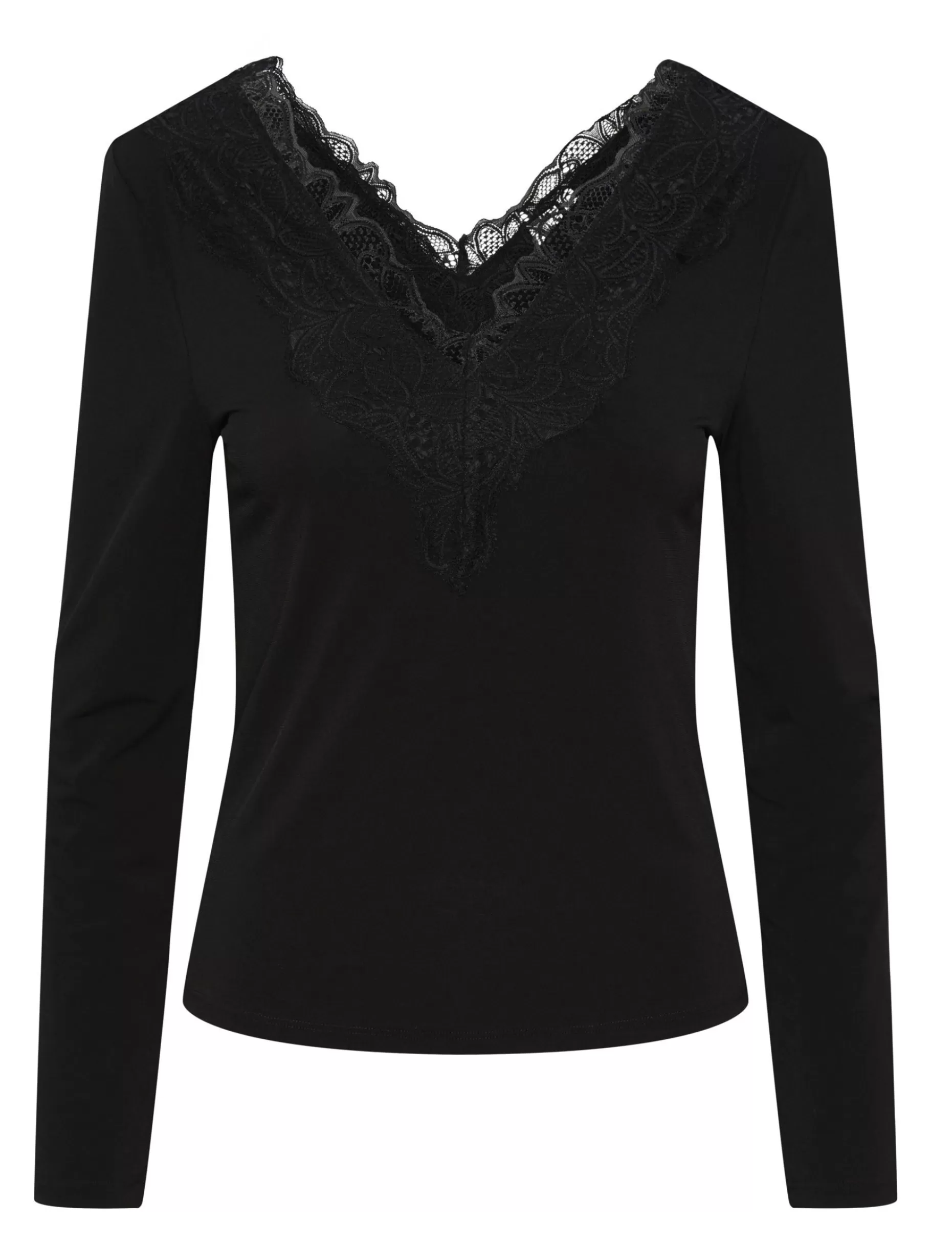 Outlet YAS LORI BLONDE TOP MED LANGE ÆRMER Black