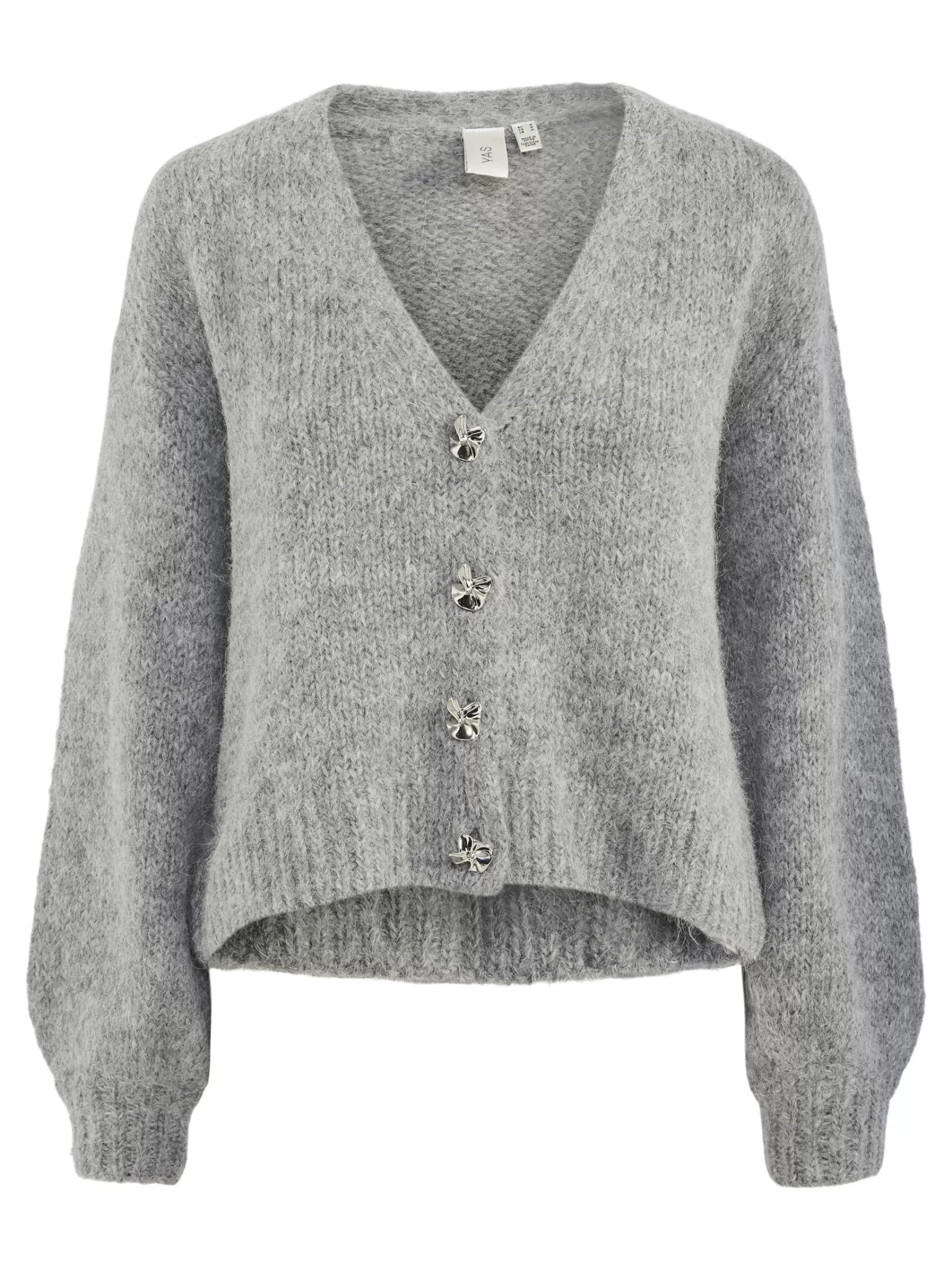 Hot YAS VIGGA STRIKKET CARDIGAN MediumGreyMelange